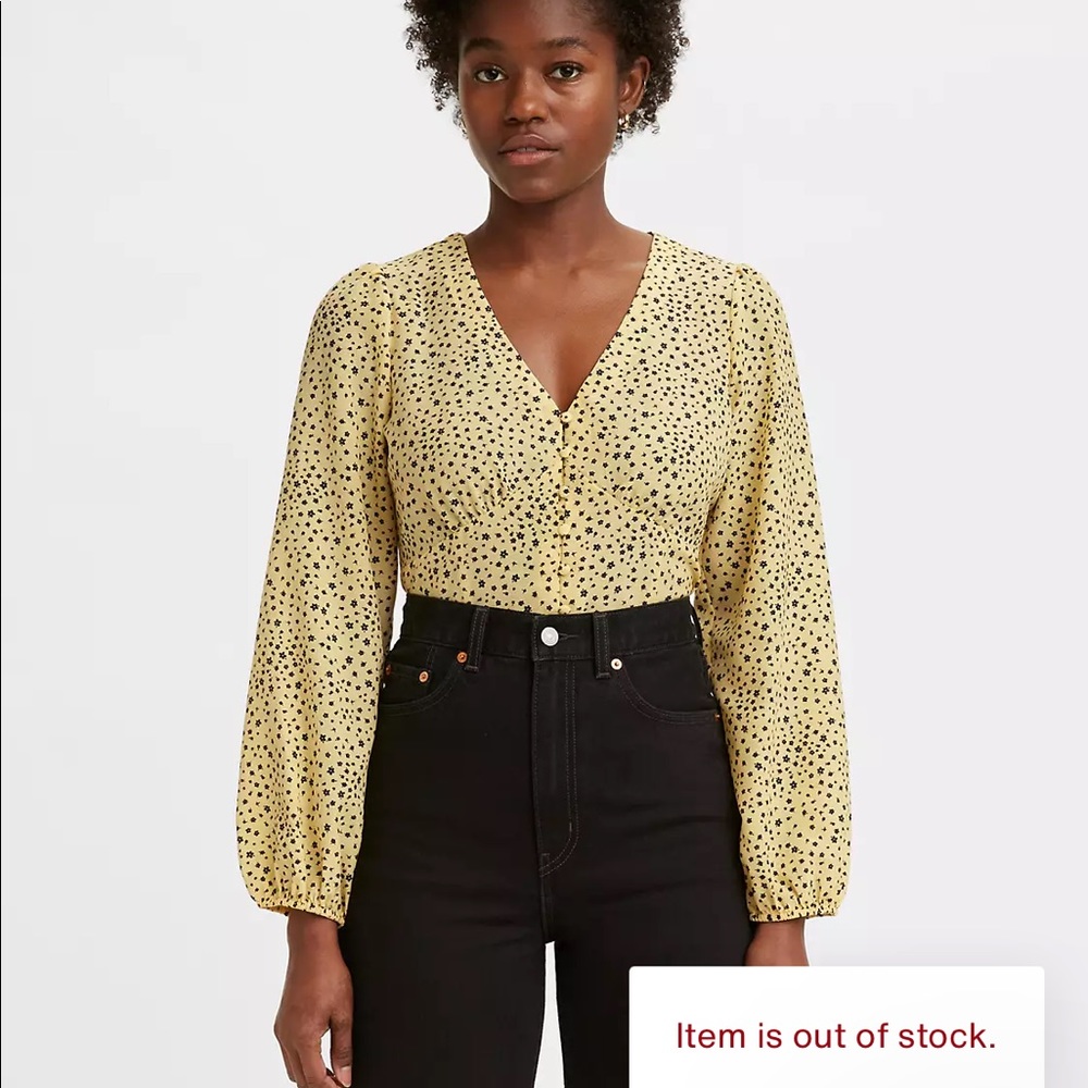 Floral yellow cropped blouse